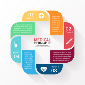医学概念的矢量背景设计全球医疗连接箭头图标