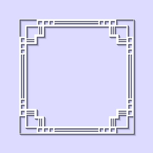 复古复古白色框架的艺术装饰风格。设计模板