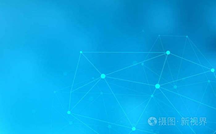 带点和线的浅蓝色矢量背景