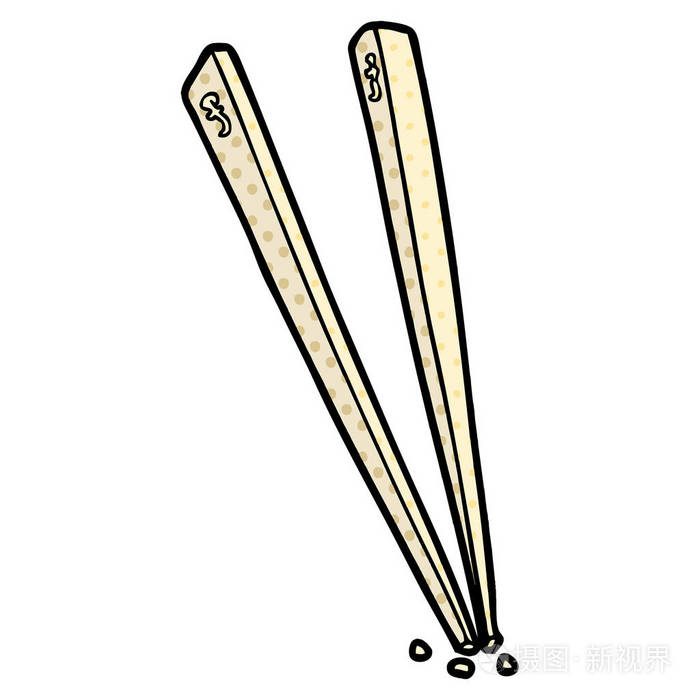 卡通筷子的矢量图解