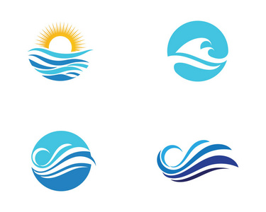 透明溅液水水波飞溅矢量水滴在白色背景上隔离的浇灌插图水波 logo