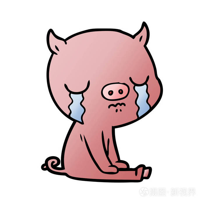 猪哭泣表情包图片