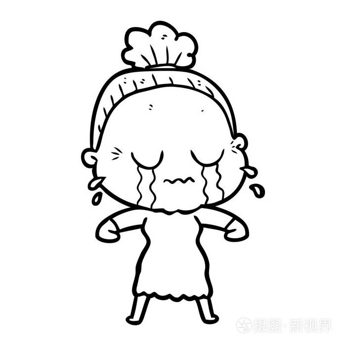 动画片哭泣的老太太