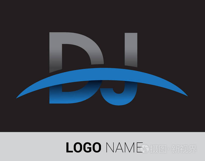 dj 字母徽标, 初始徽标标识为您的企业和公司