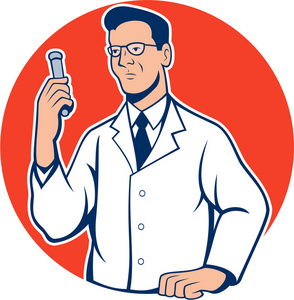科学家实验室研究员化学家卡通照片