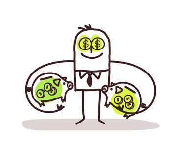 唯利是图的人保持存钱罐图片