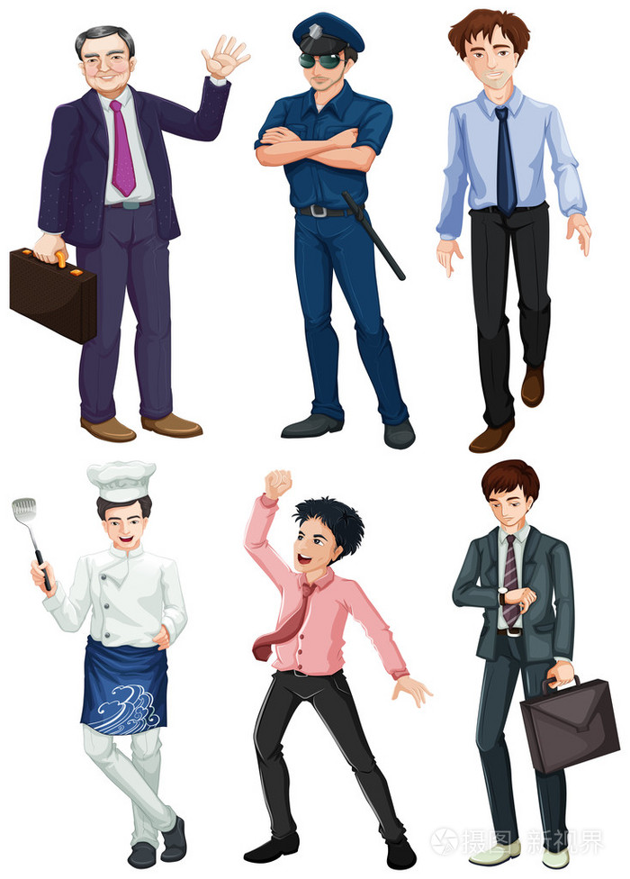 不同职业的男性插画-正版商用图片084was-摄图新视界