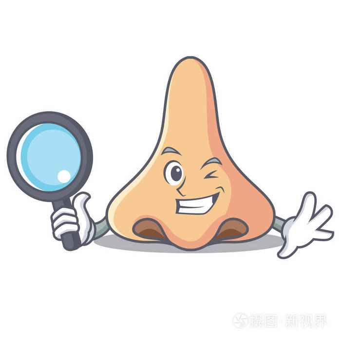 侦探鼻子字符卡通风格插画-正版商用图片0856lb-摄图新视界