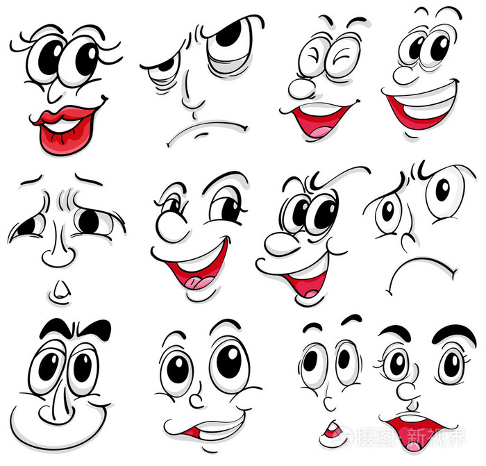 不同的面部表情