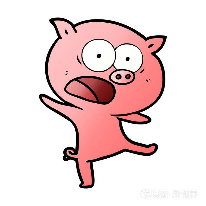 卡通猪叫声的矢量图示