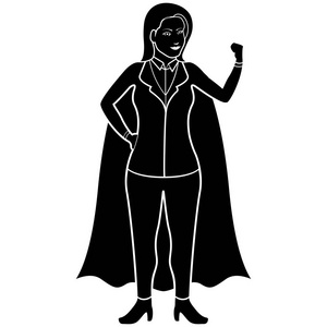 女超人卡通人物剪影图片