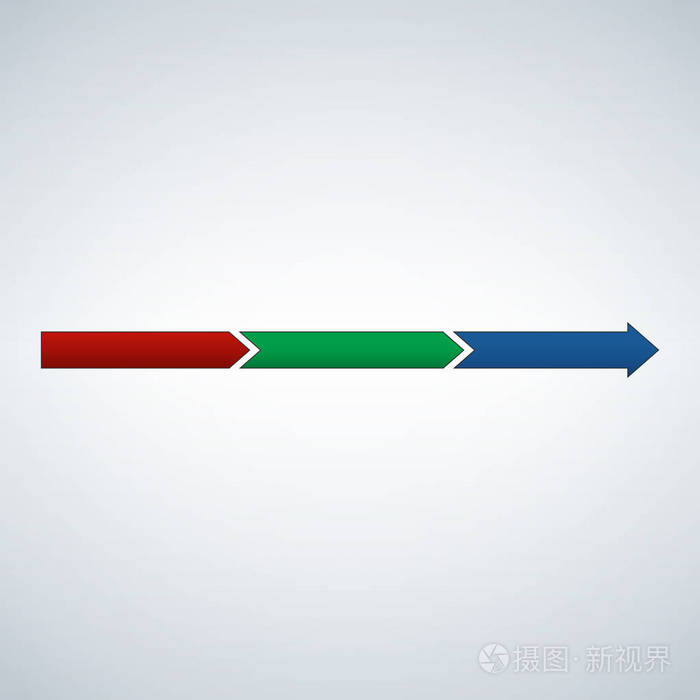 三节彩色直线箭头模板信息