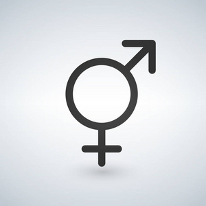 男性和女性的性别符号, 黑色矢量插图