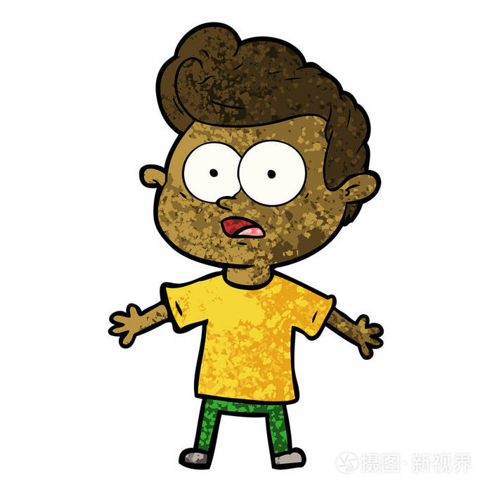 卡通凝视人的矢量插图