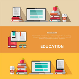 平面设计理念为教育组。为 web 横幅和印刷的材料的概念