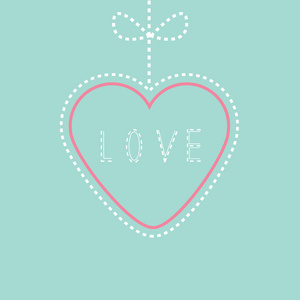 悬着粉色和蓝色的心用的弓.爱卡照片