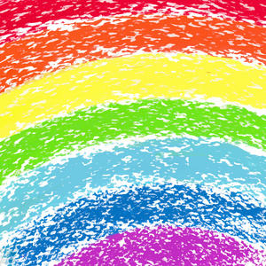 蜡笔蜡笔绘的彩虹，矢量图像