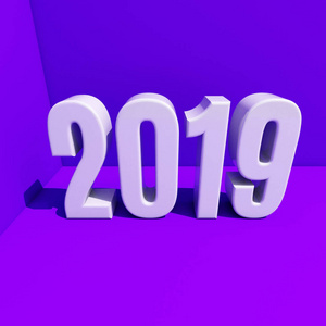 新年红2019创意设计理念3d 渲染图像