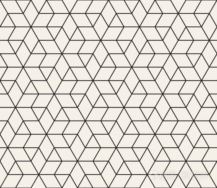 矢量无缝几何图案简单的抽象线格子重复元素时尚背景平铺