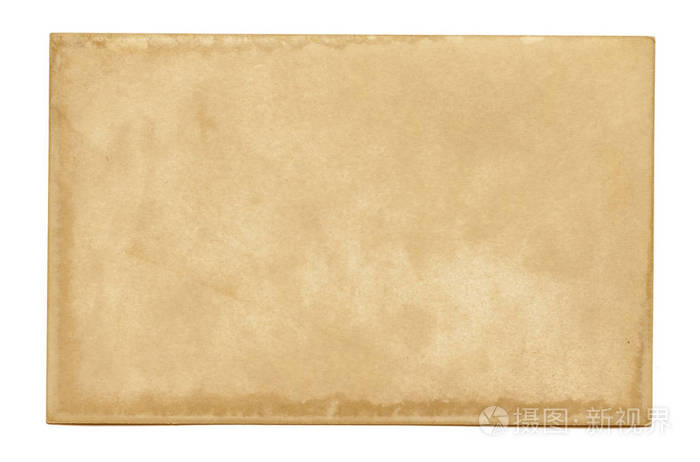 复古和古董艺术概念白色背景上有污点的空白旧脏框架的前视图