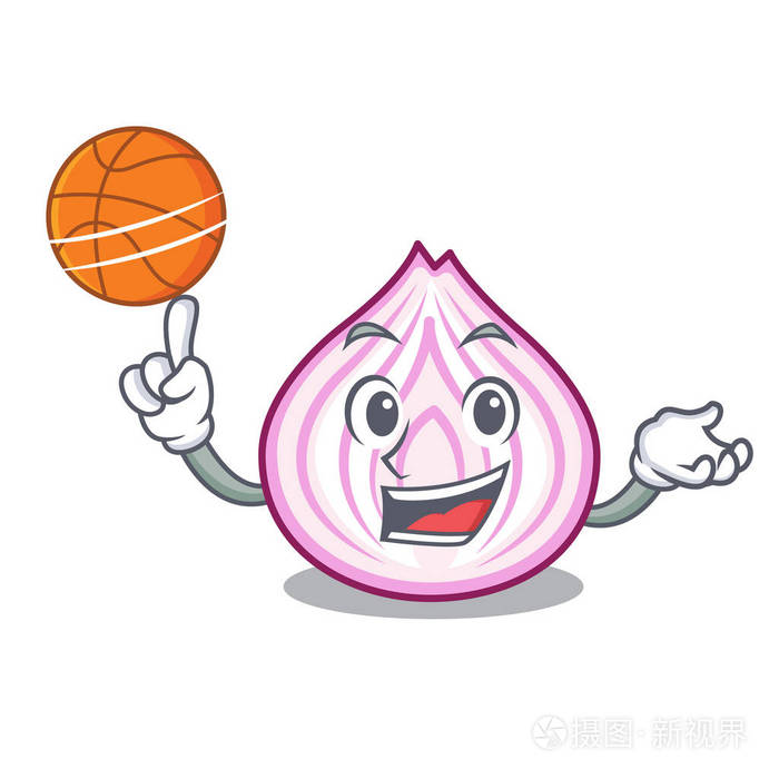 半切片洋葱卡通篮球切割