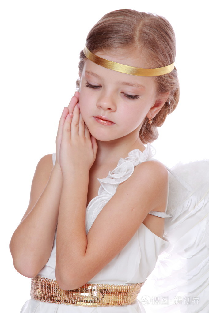 可爱天使的小女孩