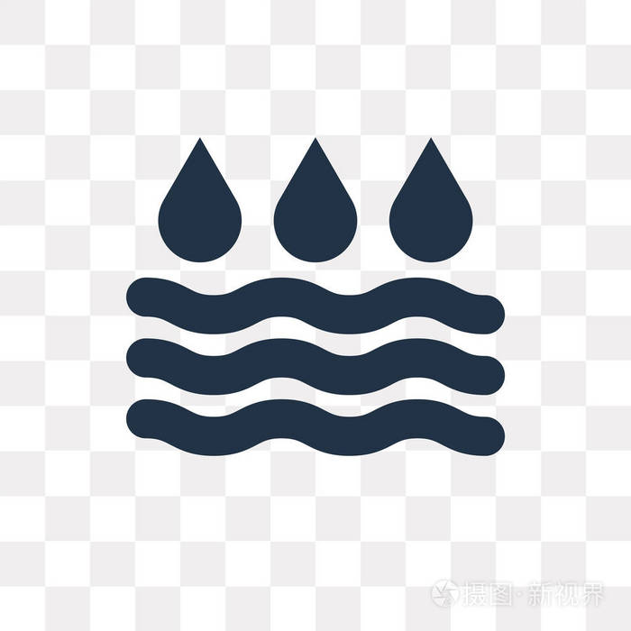 水向量图标隔离在透明背景下, 水透明度概念可用于 web 和移动插画-正
