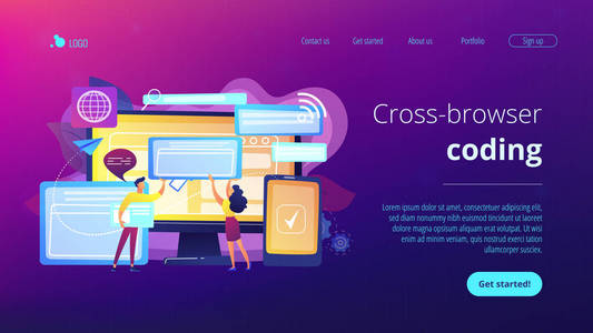 跨浏览器兼容性概念着陆页图片