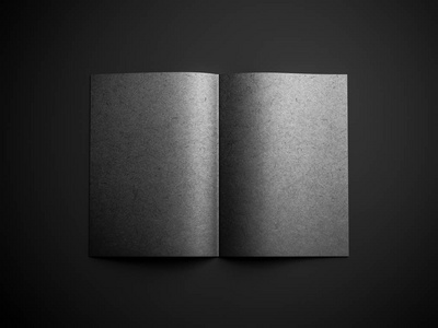 空白黑色纹理杂志, 册页或小册子样机