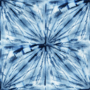 无缝的扎染图案的靛色白色的丝绸.手绘画面料结节蜡染.