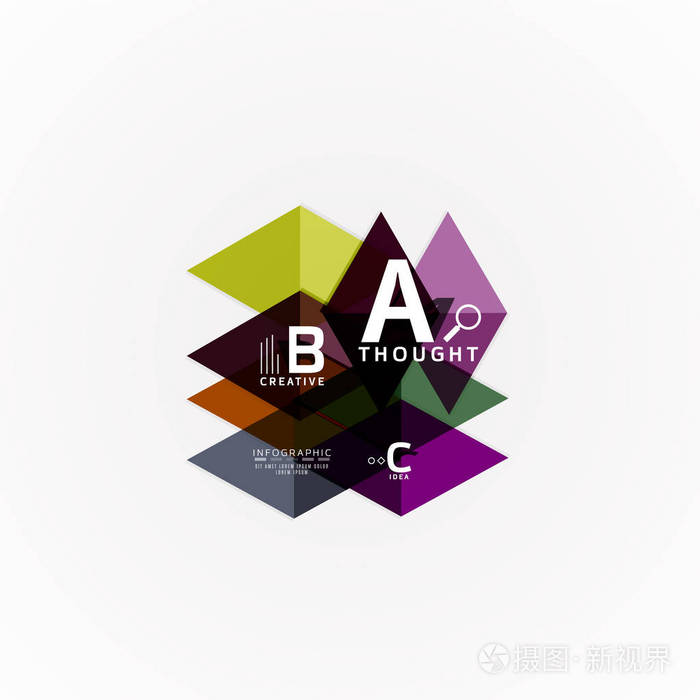 纸图表横幅模板与 b c 选项, 图表元素