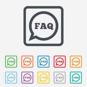 faq 信息标志图标。帮助符号