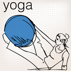 普拉提的女人稳定球健身房健身瑜伽的插图
