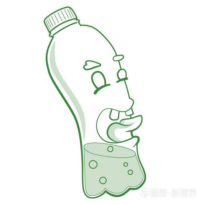 卡通傲慢塑料瓶矢量贴纸