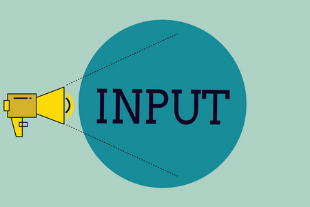 手写文本写入输入。概念意指设备通过能量或信息进入系统的地方