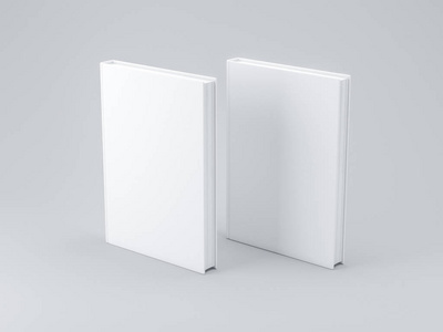 两本空白书, 有质感的封面样机