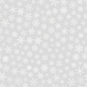 圣诞雪花的无缝图案, 白色的灰色背景
