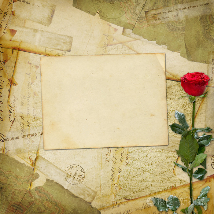 复古岁背景,旧明信片