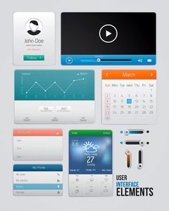 网站和 mobile.icons 和 buttons.modern 设计的用户界面元素