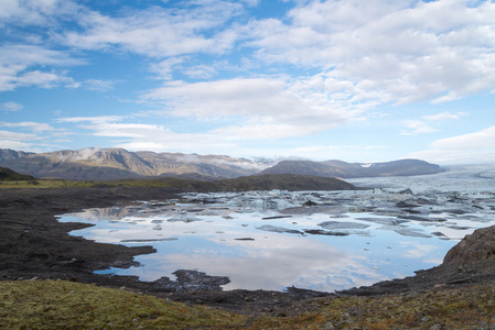 野生冰岛景观与冰环礁湖的风景