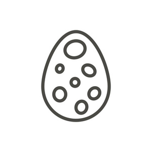 复活节彩蛋图标向量。线蛋饰品符号