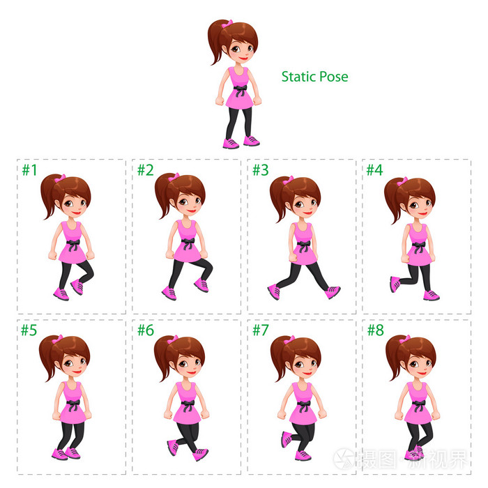 女孩走的动画