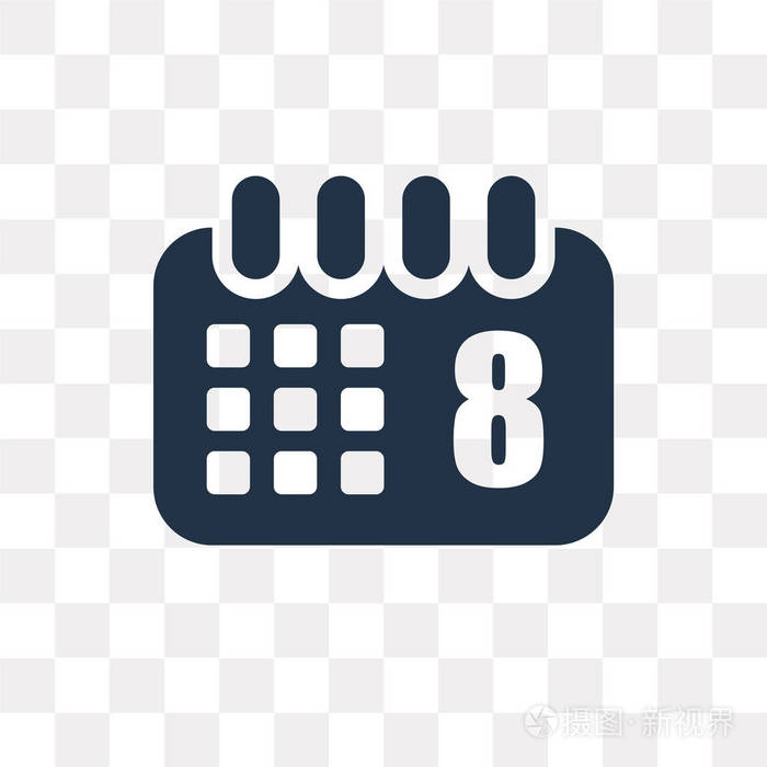 日历矢量图标在透明背景下隔离, 日历透明度概念可用于 web 和移动