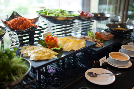 早餐店在酒店的早餐.自助早餐照片