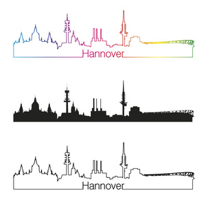 汉诺威的天际线直线型，彩虹