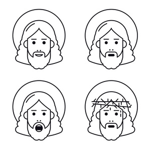 耶稣基督脸平图标