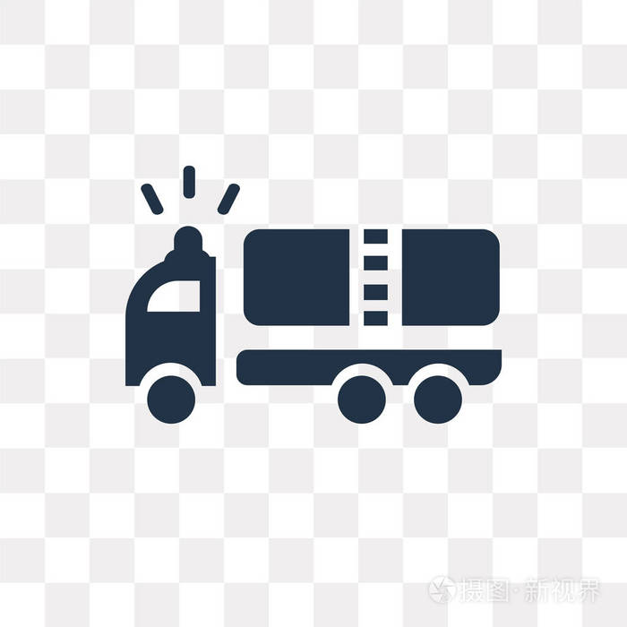 消防车矢量图标隔离在透明背景下 消防车透明度概念可用于 web 和