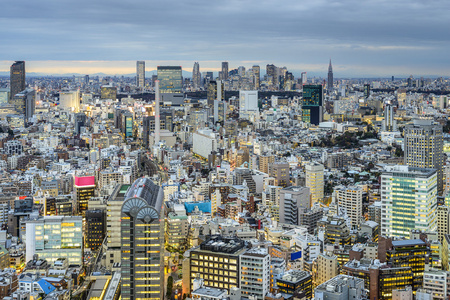 东京，日本城市景观视图