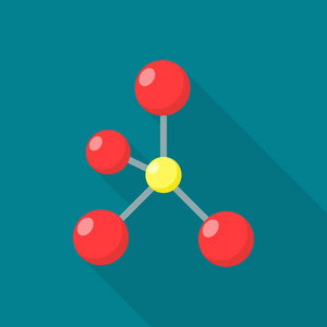 科学分子图标, 扁平样式