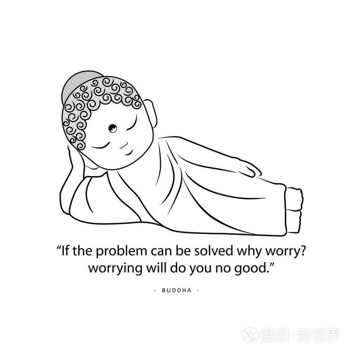 带励志语录的小佛陀